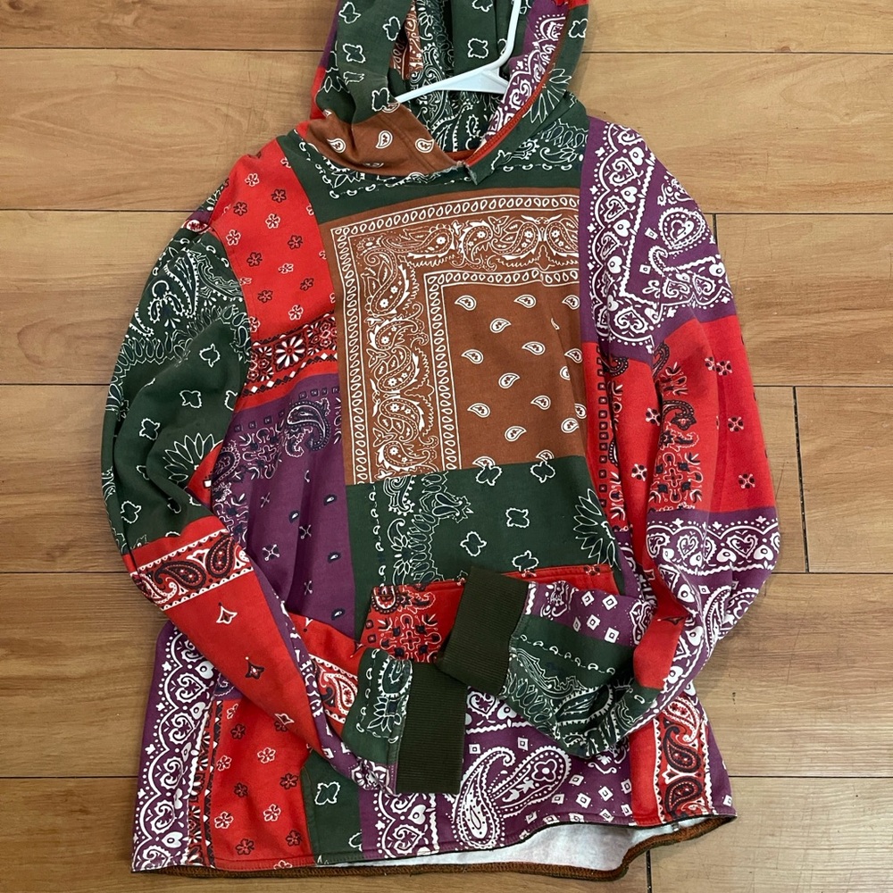 Urban Outfitters BDG Multicolor Bandana Hoodie